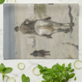 Horseback Ride langs de Beach Fine Art Theedoek (Gevouwen)