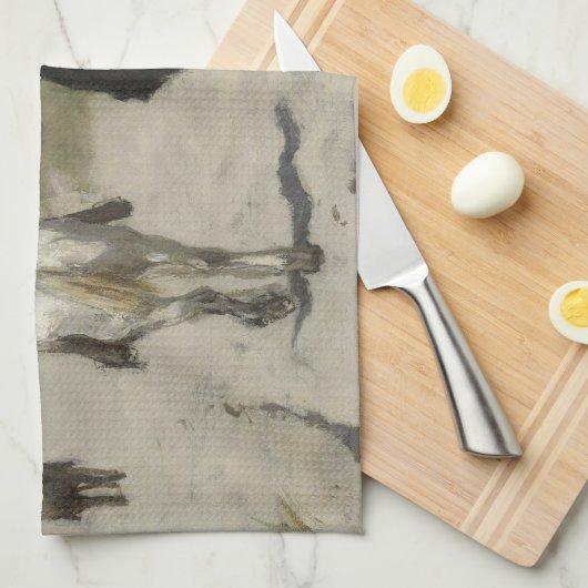 Horseback Ride langs de Beach Fine Art Theedoek (Quarter Fold)