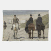 Horseback Ride langs de Beach Fine Art Theedoek (Horizontaal)