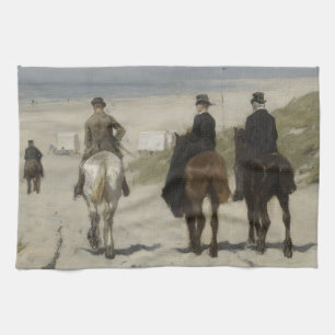 Horseback Ride langs de Beach Fine Art Theedoek