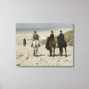 Horseback Ride langs het strand - Fine Art Canvas Afdruk
