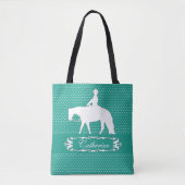 Horseback Rider Cowgirl CUSTOM NAME Canvas tas (Voorkant)
