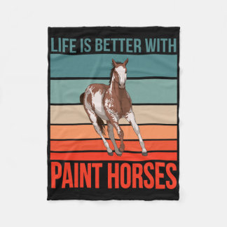 Horseback Rider Horse Riding Life Is Better Paint Fleece Deken