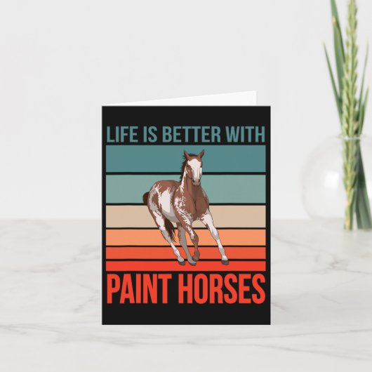 Horseback Rider Horse Riding Life Is Better Paint Kaart (Voorkant)