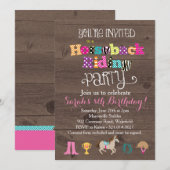 Horseback Riding Birthday Party Invitation Kaart (Voorkant / Achterkant)