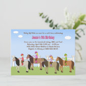 Horseback Riding Birthday Party Invitation Kaart (Staand voorkant)