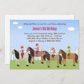 Horseback Riding Birthday Party Invitation Kaart (Voorkant / Achterkant)