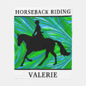 Horseback Riding Blue Green Fleece Blanket Deken (Voorkant)