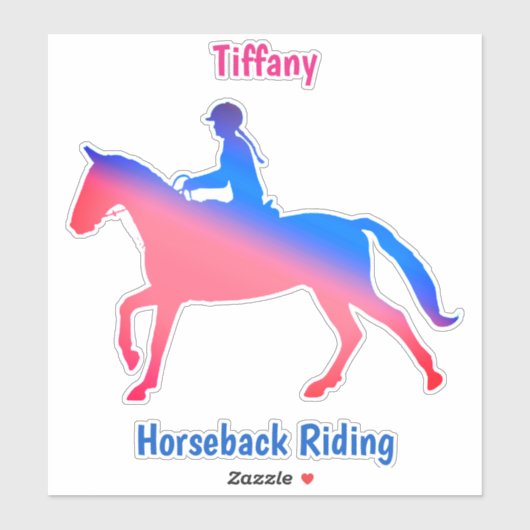 Horseback Riding Custom-Cut Vinyl Sticker (Vel)