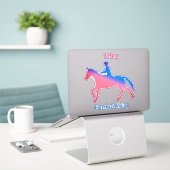 Horseback Riding Custom-Cut Vinyl Sticker (Laptop op bureau)