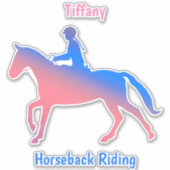 Horseback Riding Custom-Cut Vinyl Sticker (Voorkant)