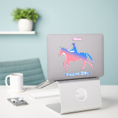 Horseback Riding Custom-Cut Vinyl Sticker (Laptop op bureau)