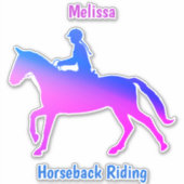 Horseback Riding Custom-Cut Vinyl Sticker (Voorkant)