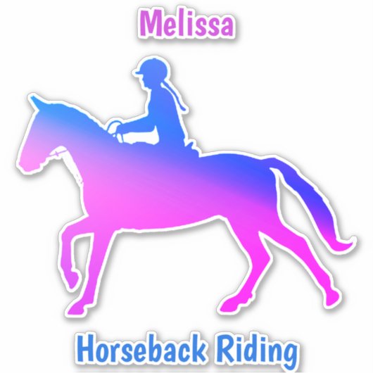 Horseback Riding Custom-Cut Vinyl Sticker (Voorkant)