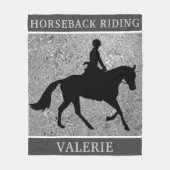 Horseback Riding Elegant Silver Horse Show Fleece Deken (Voorkant)