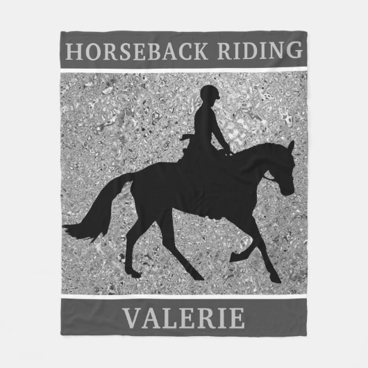 Horseback Riding Elegant Silver Horse Show Fleece Deken (Voorkant)