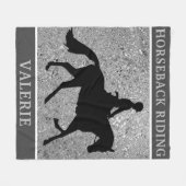 Horseback Riding Elegant Silver Horse Show Fleece Deken (Voorkant (Horizontaal))