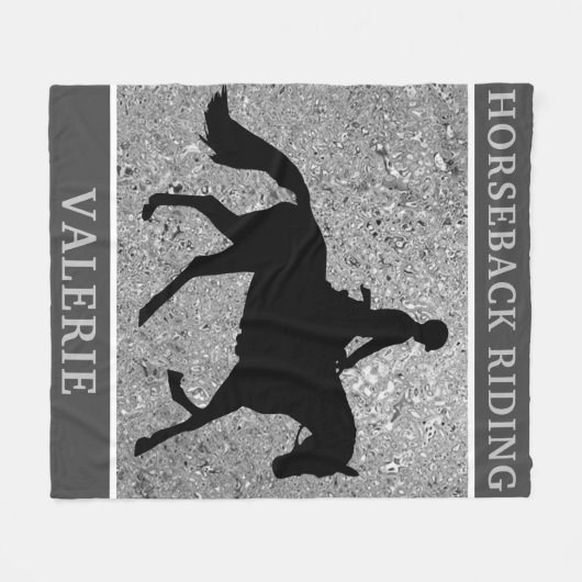 Horseback Riding Elegant Silver Horse Show Fleece Deken (Voorkant (Horizontaal))