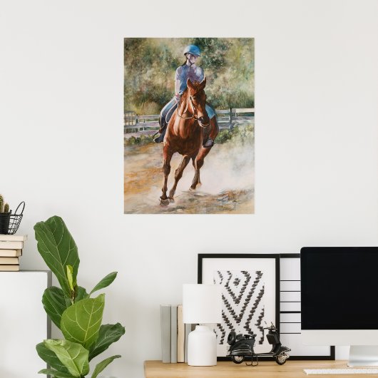 Horseback Riding Equestrian Canvas Afdrukken Poster (Thuiskantoor)