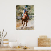 Horseback Riding Equestrian Canvas Afdrukken Poster (Keuken)
