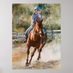 Horseback Riding Equestrian Canvas afdrukken Poster
