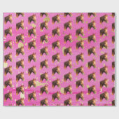 Horseback Riding Equestrian Pink Gold Birthday Cadeaupapier (Vlak)