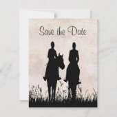 Horseback Riding Equestrian Wedding Save the Date (Voorkant)