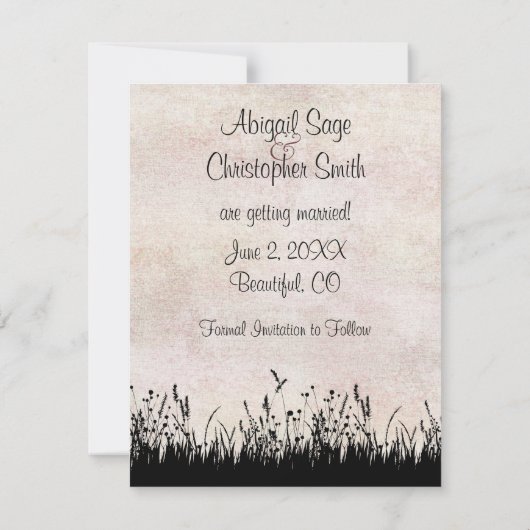 Horseback Riding Equestrian Wedding Save the Date (Achterkant)