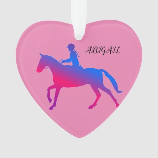 HORSEBACK RIDING GIRL ACRYLIC ORNATION PERSONALIZE ORNAMENT (voorkant)