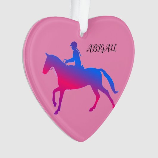 HORSEBACK RIDING GIRL ACRYLIC ORNATION PERSONALIZE ORNAMENT (voorkant)