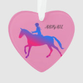 HORSEBACK RIDING GIRL ACRYLIC ORNATION PERSONALIZE ORNAMENT (achterkant)