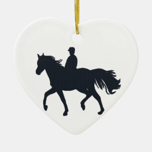 Horseback Riding Girl op paard Keramisch Ornament