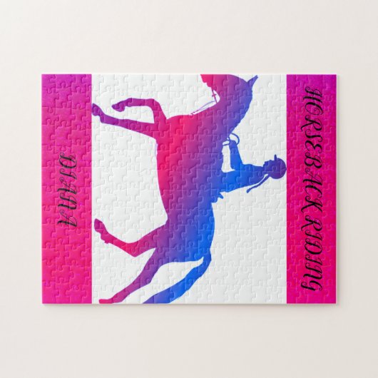 HORSEBACK RIDING GIRL PERSONALIZED PUZZLE. LEGPUZZEL (Horizontaal)