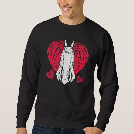 Horseback Riding Heart Horse Trui (Voorkant)