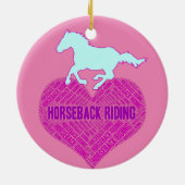 Horseback Riding Heart met wilde Pony Keramisch Ornament (Achterkant)