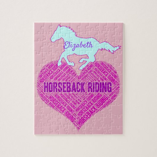 Horseback Riding Heart met wilde Pony Legpuzzel (Verticaal)