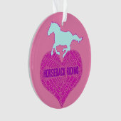 Horseback Riding Heart met wilde Pony Ornament (voorkant)