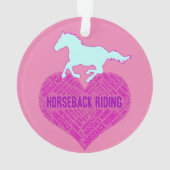 Horseback Riding Heart met wilde Pony Ornament (achterkant)