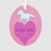 Horseback Riding Heart met wilde Pony Ornament (voorkant)