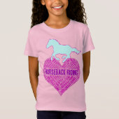 Horseback Riding Heart met wilde Pony T-shirt (Voorkant)