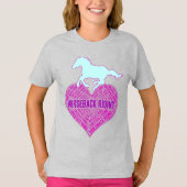 Horseback Riding Heart met wilde Pony T-shirt (Voorkant)