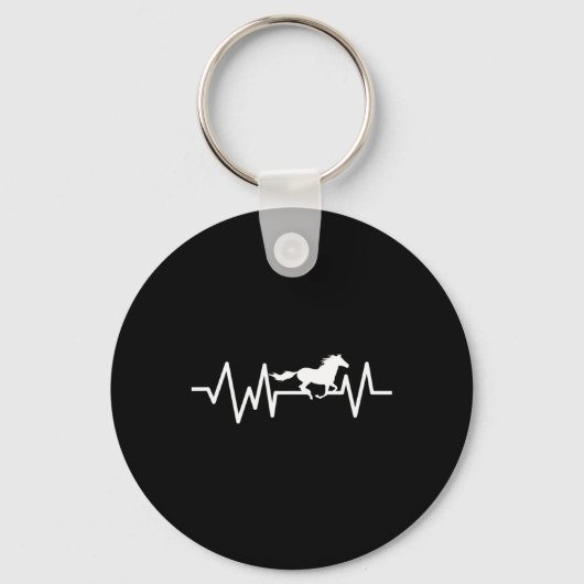 Horseback Riding Heartbeat Equestrian Rodeo Sleutelhanger (Voorkant)