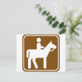Horseback Riding Highway Sign Briefkaart (Staand voorkant)