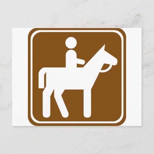 Horseback Riding Highway Sign Briefkaart (Voorkant)
