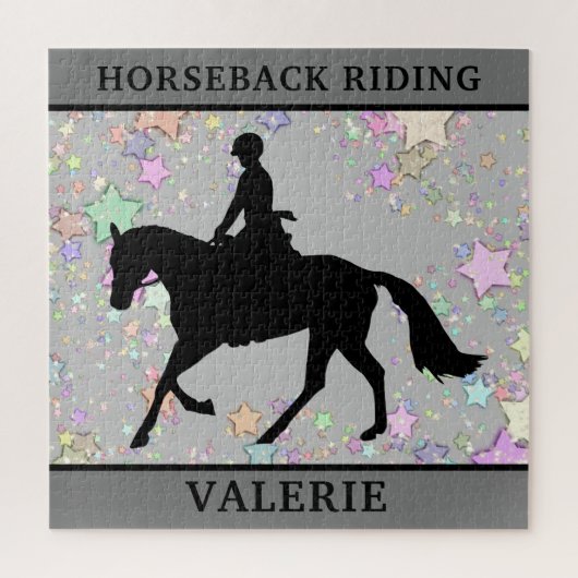 Horseback Riding Horse & Rider Stars Puzzle Legpuzzel (Verticaal)