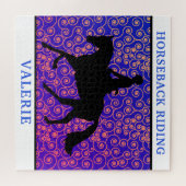 Horseback Riding Horse & Rider Swirl 676 Piece Legpuzzel (Horizontaal)