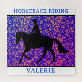 Horseback Riding Horse & Rider Swirl 676 Piece Legpuzzel