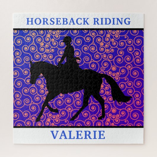 Horseback Riding Horse & Rider Swirl 676 Piece Legpuzzel (Verticaal)