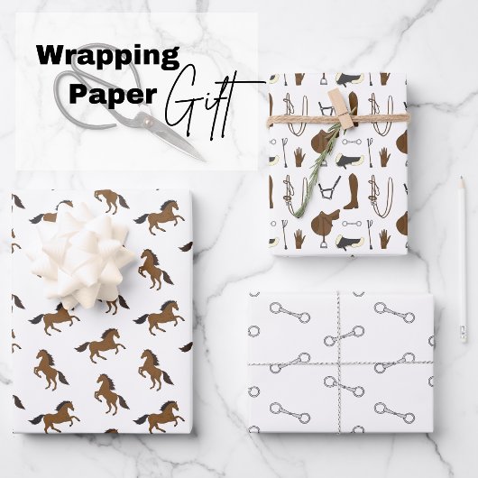 Horseback Riding Inpakpapier Vel