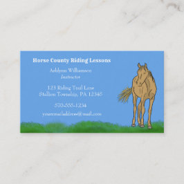 Horseback Riding Instructors Horse Thmed Visitekaartje